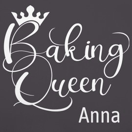 Geschenk mit Namen personalisiert by Shirtracer - Apron - Baking Apron Women - Baking Queen with Name - Gift Mum Grandma Birthday Christmas Mother's Day Baking, 5 anthracite