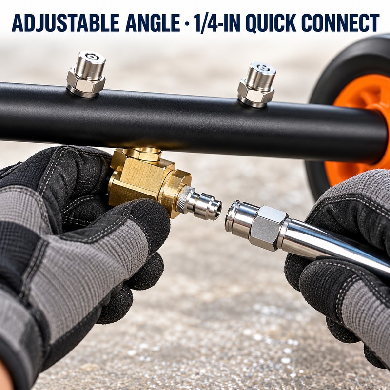 SucceBuy 16-Inch Pressure Washer Undercarriage Cleaner with 4 Nozzles, 4000