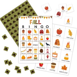 Ziyouza Hello Fall Bingo Bingo - Thanksgiving Bingo Games, 24 Players Bingo Games for Fall Autumn Activity Family or Adult, Great Party & Classroom Game -13