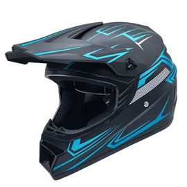 Motocross Helmet Fashion Youth Dirt Bike Helmet Unisex-Adult ATV Off-Road Mountain Bike Motorcycle Red Helmet DOT Approved (Blue-S)