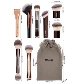 MAANGE Professional Makeup Brushes with Makeup Holder Set, 8/10pcs Multifunctional Makeup Brushes, Makeup Tools Gift, Makeup Products, Victoria Beckham Makeup Product, Eyeshadow Brushes, Eyeshadow Brush, Makeup Brushes Set, Cosmetics:_8pcs_8 pcs + storage bag