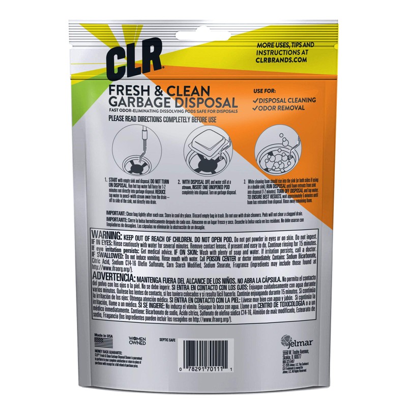 CLR Brands Garbage Disposal Cleaner and Deodorizer Pods, 20 Count,