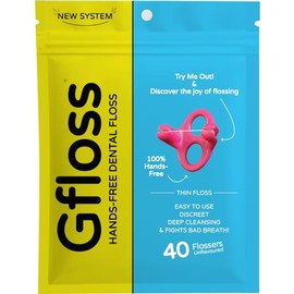 Gfloss Hilo Dental Manos Libres - 40 Unidades - Fácil De Usar Y Discreto - Sin Sabor - Hilo Fino Suave - Sin Encerar - Libre De