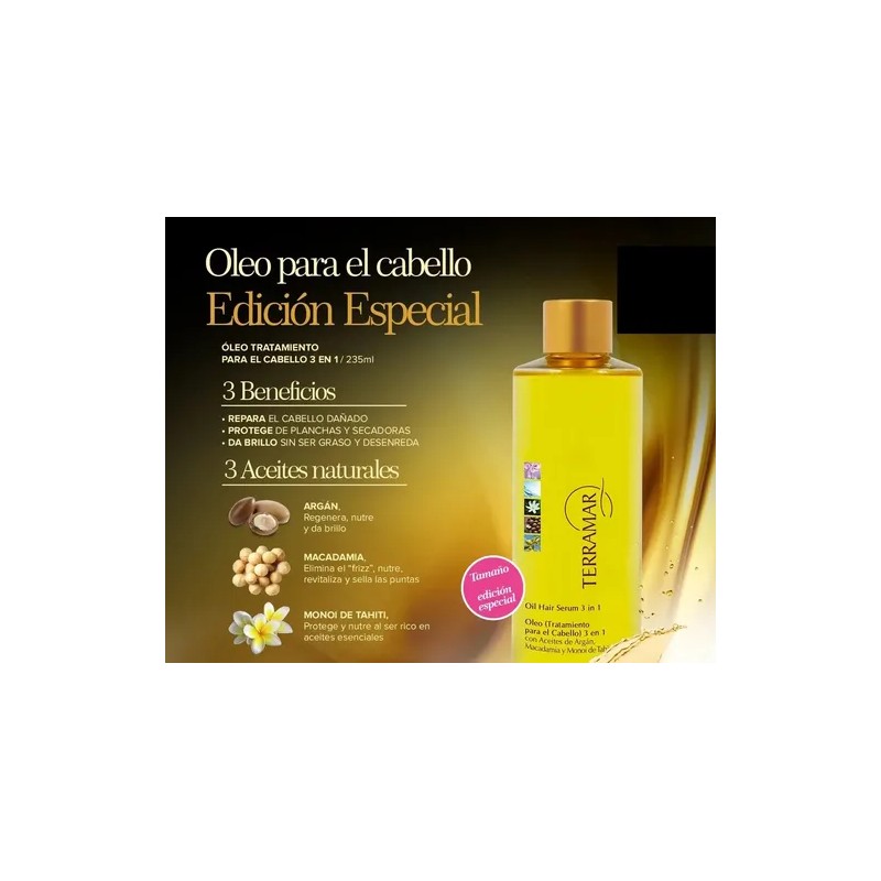 Aceite TERRAMAR BRANDS Cuidado Capilar antifrizz de 120mL