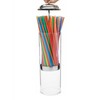 Plastic Straw Dispenser Container with Stainless Steel Lid Transparent Drinking