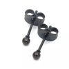 3mm black stainless steel stud earrings