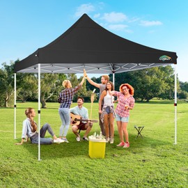 COBIZI 10x10ft Pop Up Canopy with 4 Removable Sidewalls, Easy Up Commercial Gazebos, Waterproof and UV50+ Gazebo with Portable Bag, Adjustable Leg Heights, Tents for Parties, with 4 sandbags