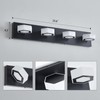 Lanhall 4-Light LED Bathroom Light Fixture Modern Black Vanity Light