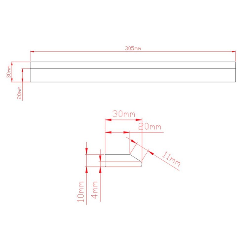 Tenedos 12 inch Stainless Steel Brushed Metal Bullnose Border Edge