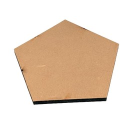 Juego de portavasos en forma de pentagono para mesa de madera (MDF) Portavasos de madera (MDF) para mesa 10cmx6mm (Set 5 piezas)