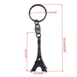 yueton Pack of 10 Retro Mini Colourful Retro Eiffel Tower Model Key Holder Metal Split Key Ring Key Ring, 10 Different Colours