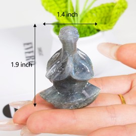 QLRSUXN Labradorite Sea Turtle Meditation Crystal Yoga Sculpture,Hand Carved Healing Figurine Spiritual Decor Chakra Balancing Gift,Zen Statue for Home Office Decorations