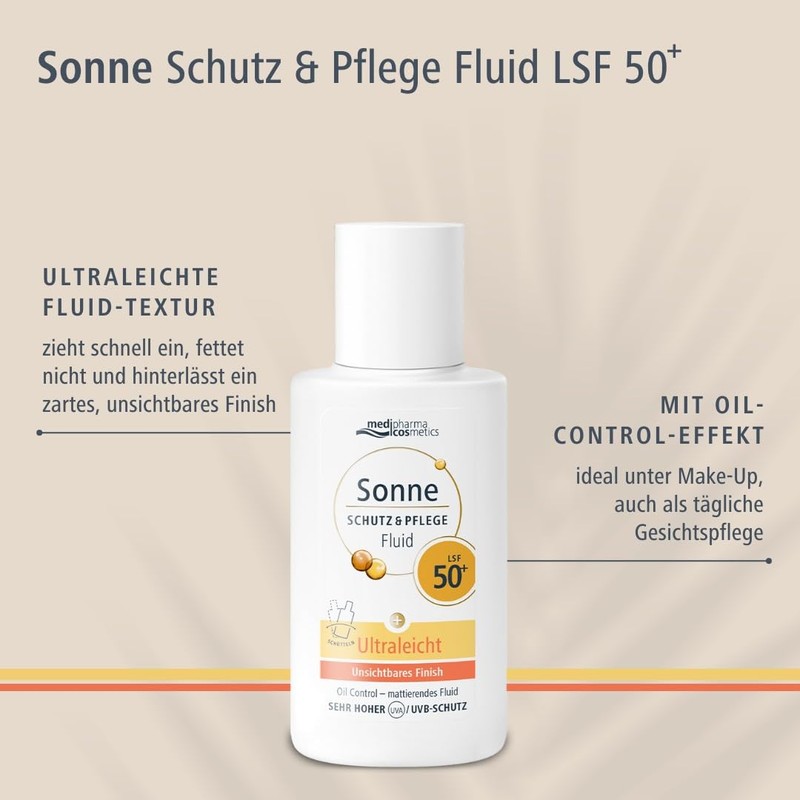 Sonne Schutz&Pflege Fluid mit LSF 50+ von medipharma cosmetics, mattierend