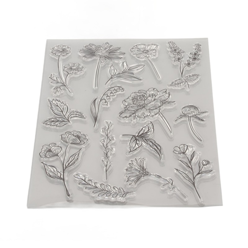 6pcs Clear Stamps Innovative Decorative Flower TPR Clear Stamps for