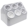 Vollrath Gray Silv-A-Tainer 6-Hole Plastic Silverware Container