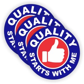 Unbranded/Generic 3-pack Quality Starts With Me Hard Hat Stickers | Helmet Decals Safety Labels