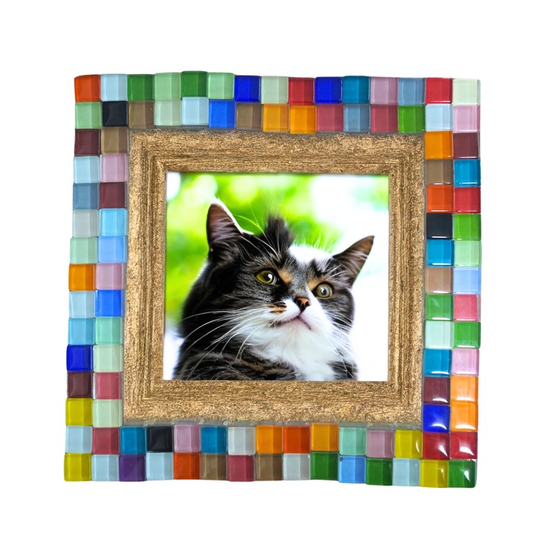 Yuvori 0.5kg Square Crystal Mosaic Tiles 1cm DIY for Bathroom,