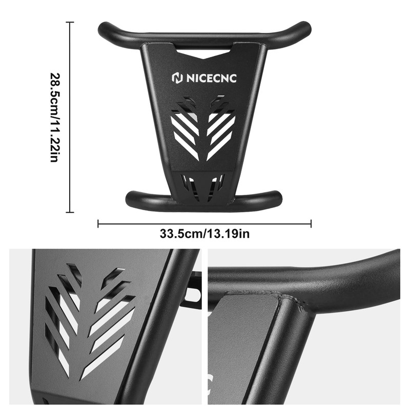 NICECNC Aluminum Front Bumper Protector Compatible with Yamaha Raptor 700