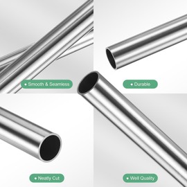 M METERXITY 250mm 304 Stainless Steel Tube, 15mm OD 1mm Wall Thickness Seamless Stainless Steel Tubing for Construction/Machining/DIY Crafting, Metal Straight Pipe [15x0.04x10IN]