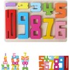 Montessori-Inspired Wooden Number Building Blocks-Wooden Number Blocks for 3+ Years