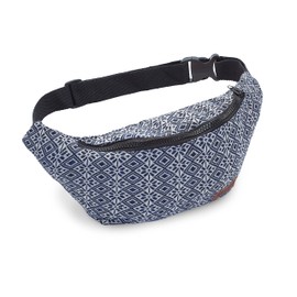 Leon Bum Bag Bum Bag Waist Bag 100% Cotton Fanny Pack Belly Belt Moon Bag Bumbag Boho Hippie Tribal Women Men, Gt Dklblaurautestrahlweiß, Shoulder bag, belt bag, bum bag