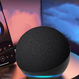 Compact Alexa Speaker with Premium Sound , Newest Model for Home & Big Rooms large bedroom.Non-intelligent model - Color: Black