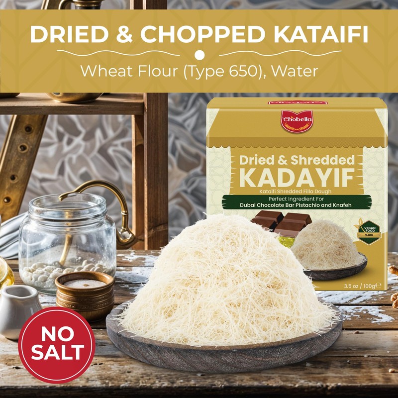 Chobella Premium Kataifi Shredded Fillo Dough 100 g (3.5 Oz),