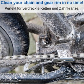 Cleaning Brush, Bicycle Chain and Motorcycle Chain Cleaning, Chain Cleaning Device for Regular Maintenance of Chain, Gears, Sprocket, Robust Nylon Bristles, Sprocket Brush, Chain Cleaning Motorcycle, black