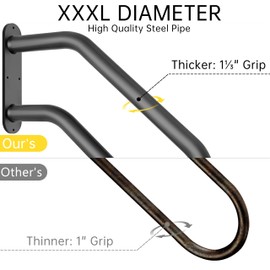 ZOOKASEA Handrails for Outdoor Steps, Heavy Duty Non-Slip Handrail, U-Shaped Safety Hand Rails, Wall Mount Rail for 1-3 Step Stairs, 19" Length Railings for Indoor and Outdoor