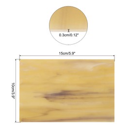 sourcing map Stained Glass Sheet Mosaic Tile 5.9 Inch x 3.9 Inch Camel Stained Glass Sheets for Crafts DIY, Art Project