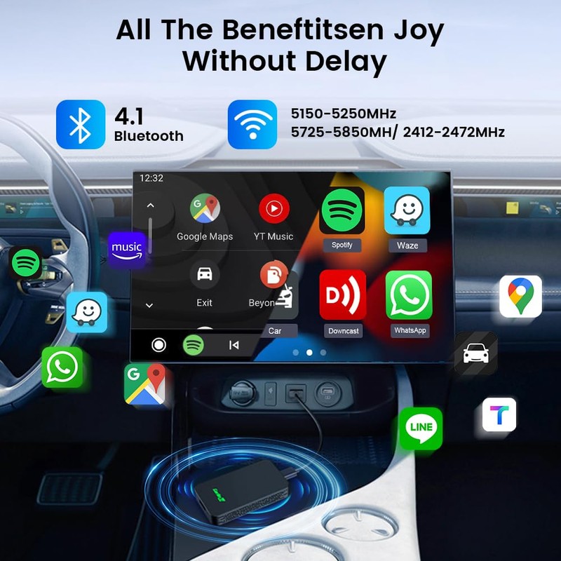 Carlinkit 5.0 Wireless Adapter Fits for Wired CarPlay or Wired