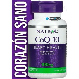 Natrol, CoQ-10 Cpsulas blandas, Suplemento diettico para la salud del corazn, 100 mg, 45 unidades, Ayuda a Combatir los radicales libres y a...       