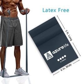 A AZURELIFE Bandas de resistencia individuales, bandas elásticas profesionales sin látex, bandas elásticas de 5 pies de largo para entrenamiento de PT, yoga, pilates, rehabilitación, en casa o en el gimnasio