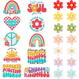 Xuhal 24packs Locker Decorations, Flower Small Magnet Set, Inspirational Locker Magnets, Back to School Decorations for Girls, School, Fridge, Whiteboard(Multicolor,Colorful Style)