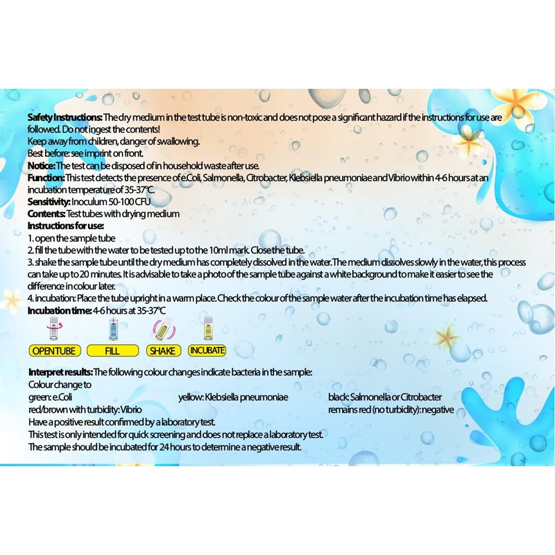 Medasa Bacteria Test Quick Test 4-6 Hours Water Test 5-in-1