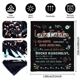 Original Gift "Liebe Enkelin Ich Hoffe Dass Jedes Mal Wenn Du Dich In Diese Decke Kuschelst Sie Dich Daran Erreminert Wie sehr Ich Dich Liebe Liebe Kuschel" (Liebe Enkelin-B)