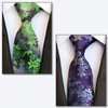WHITE FANG NC018 Men's Necktie, Floral Pattern, Solid Suit, Business,