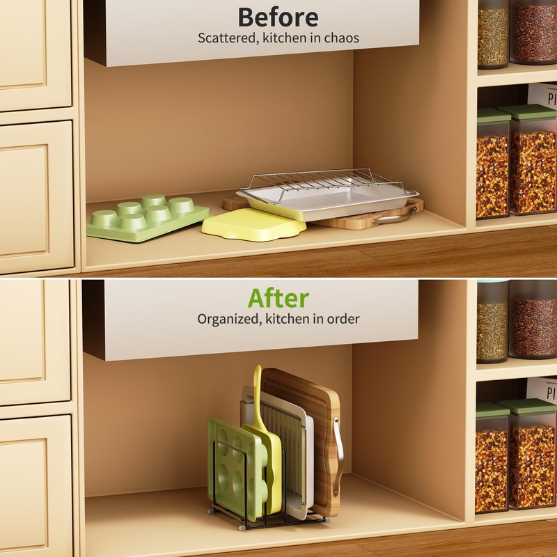 PLUVON Cutting Board Organizer-1.6in Wide Kitchen Cutting Board Holder Stand