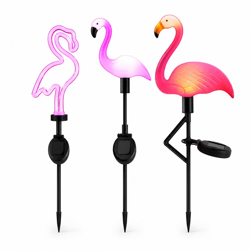 Solar Flamingo Garden Lights for Outdoor Pathway Decor – Waterproof