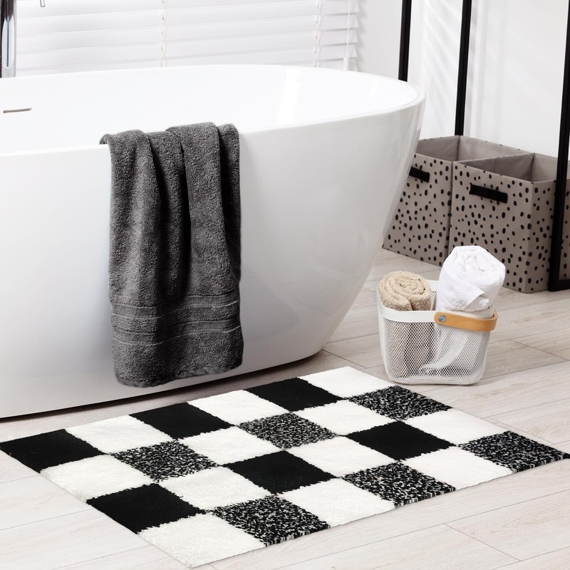 AIBIIN Non Slip Bath Mat, Extra Soft Bathroom Mat, Fluffy
