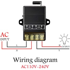 YETOR Wireless Remote Switch,220V/230V/240V /40A Relay Wireless RF Switch for Household Appliances, Pump,Lights Ceiling and Electrical Equipment with 328ft Long Range（Remote Switch 230V)