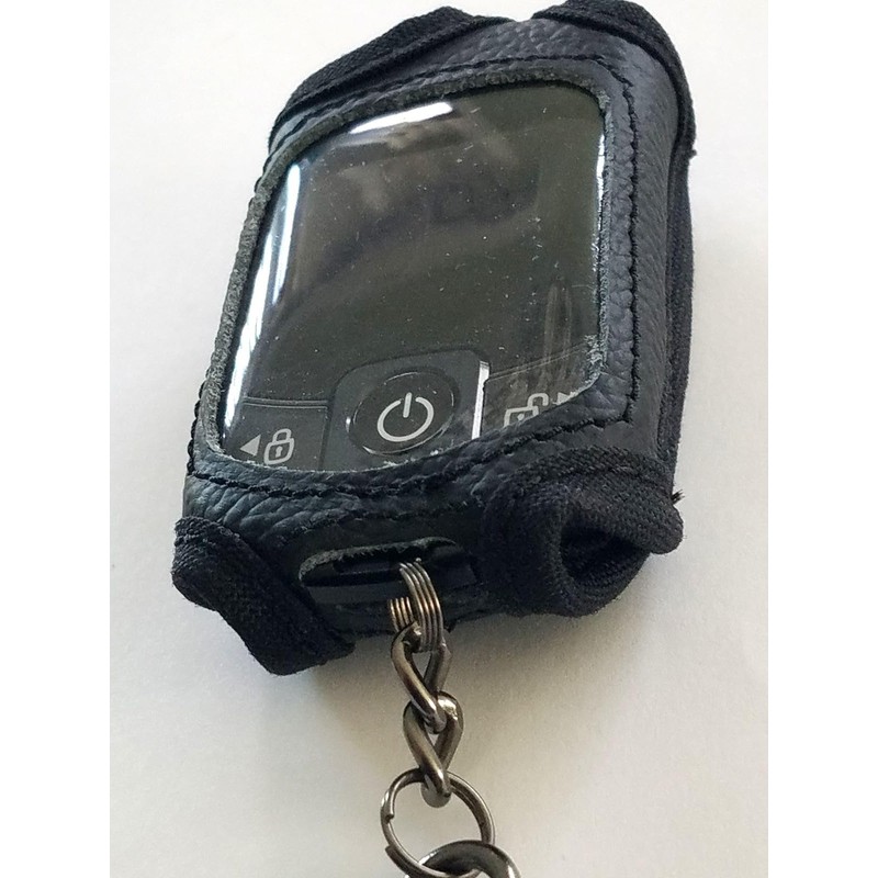 Alarm-Mate Black Leather Case/Cover for Compustar 2WT13R-SF Remote Control Transmitter