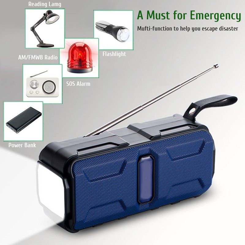 Emergency Portable Solar Radio AM FM Radio with LED Flashlight