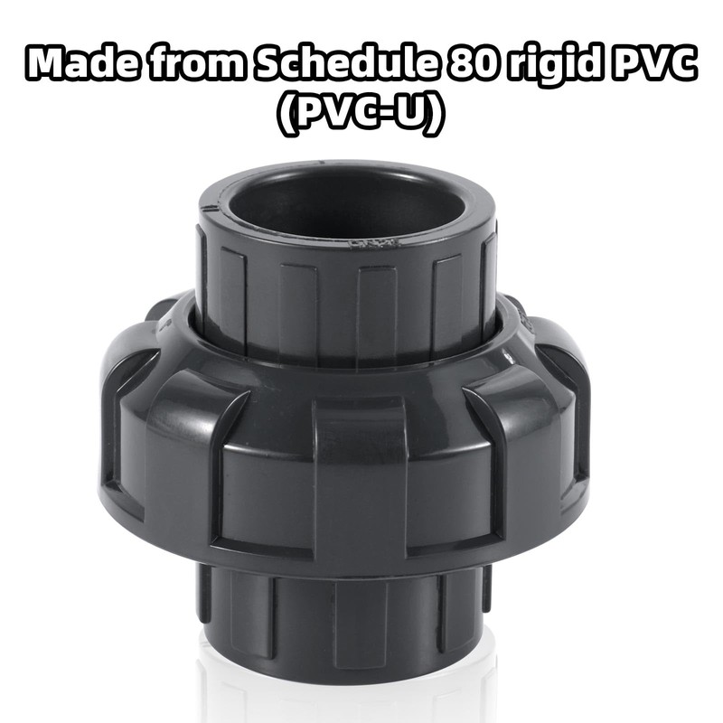 1" PVC Union Pipe Fitting, Schedule 80 Slip Socket Connector