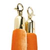 NovelBee 4pcs Orange Velvet Stanchion Ropes with Gold Hooks,5 Feet