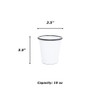 Crow Canyon Home Enamelware Tumbler, 10 ounce, Vintage White/Black (Set