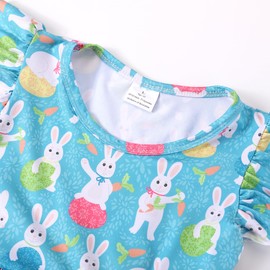 Toddler Girl Easter Eggs Bunny Cute Rabbit Spring Summer Pearl Dress 3-4T