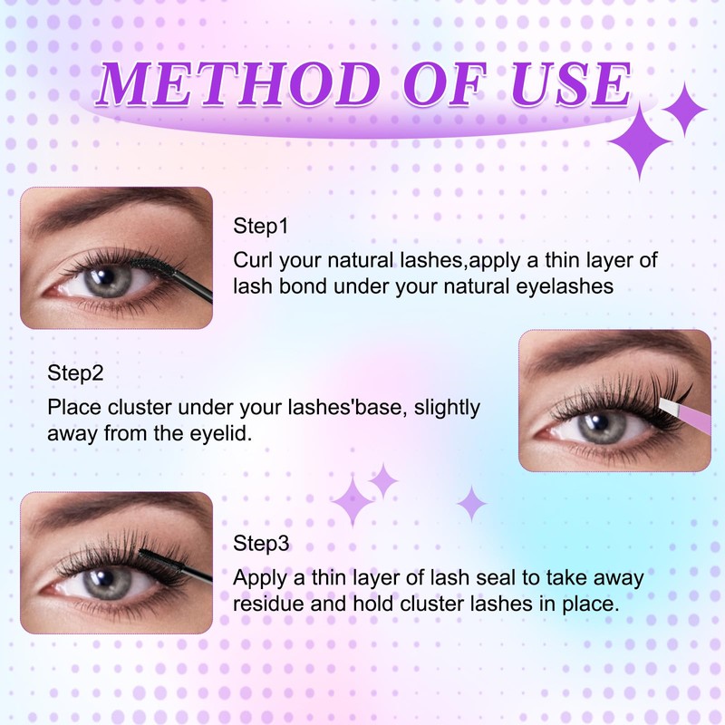 Pack of 280 Eyelash Extensions, LZM DIY Eyelash Extensions, 30