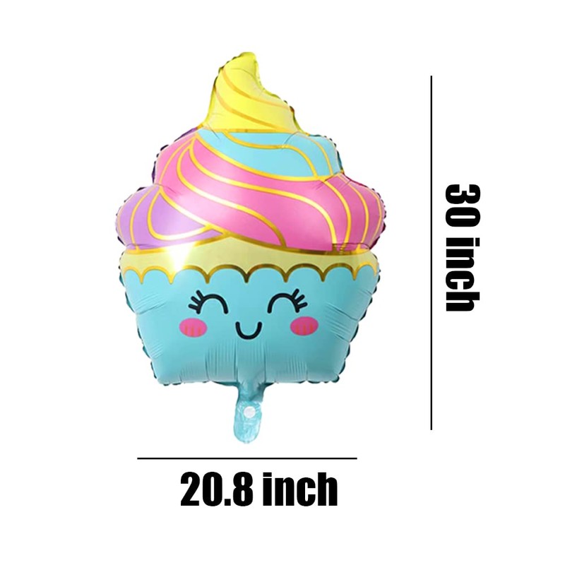 HORUIUS Ice Cream Balloons Sweet Candy Ice Cream Shaped Aluminum