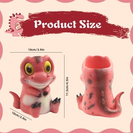 Boerni Cute Resin Red Dinosaur Pen Holder,Animal Pencil Holder Cup Pen Container Holder Pot Stationary Organiser Cartoon Makeup Brush Holder for Desk Kid Gift Student Office School Stationery Gift